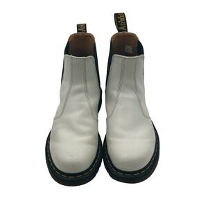 Dr. Martens 2976 White Leather Chelsea Boots Womens 7 Grunge Streetwear Y2K‎